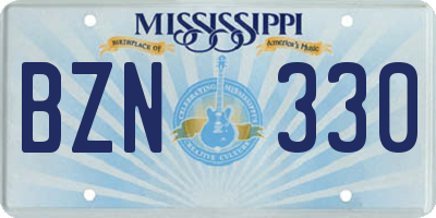 MS license plate BZN330