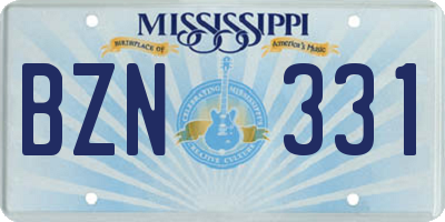 MS license plate BZN331