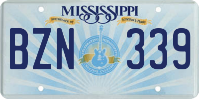 MS license plate BZN339