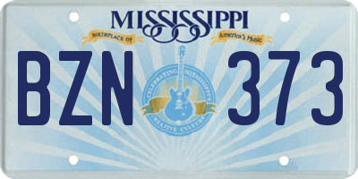 MS license plate BZN373