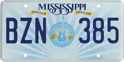 MS license plate BZN385