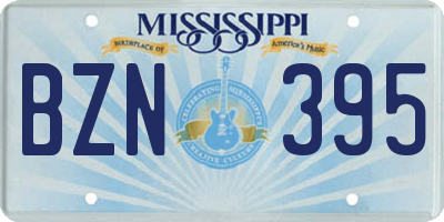 MS license plate BZN395