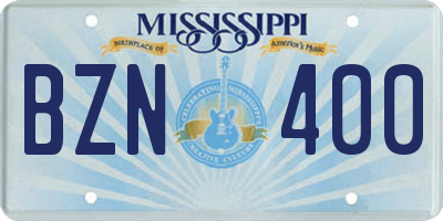 MS license plate BZN400