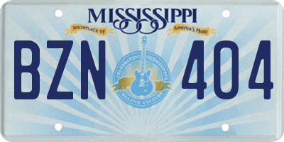 MS license plate BZN404