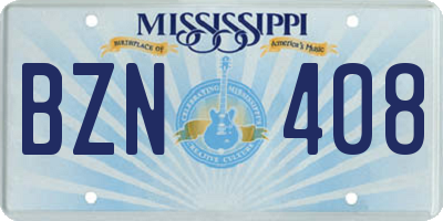 MS license plate BZN408