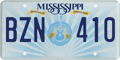 MS license plate BZN410