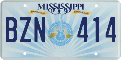 MS license plate BZN414