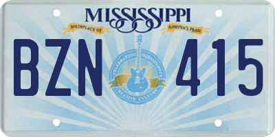 MS license plate BZN415