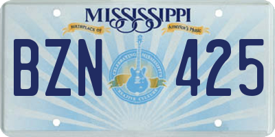 MS license plate BZN425
