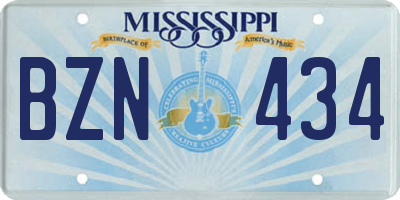 MS license plate BZN434