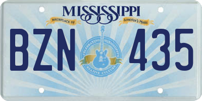 MS license plate BZN435