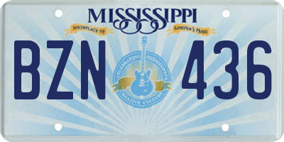 MS license plate BZN436