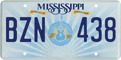 MS license plate BZN438