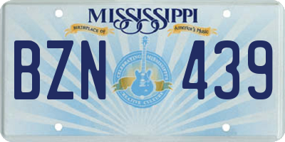 MS license plate BZN439