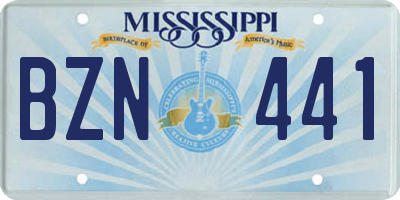MS license plate BZN441