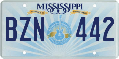 MS license plate BZN442