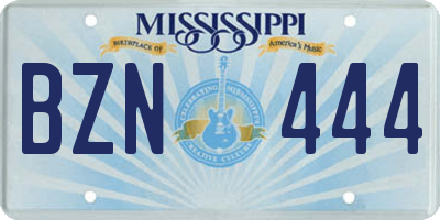 MS license plate BZN444