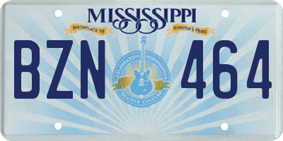 MS license plate BZN464