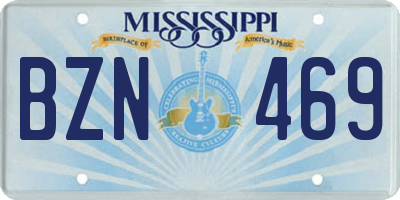 MS license plate BZN469