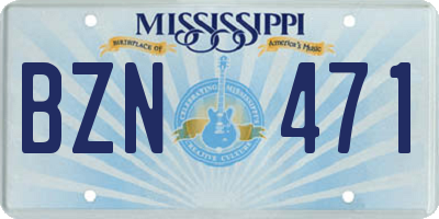 MS license plate BZN471