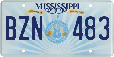 MS license plate BZN483