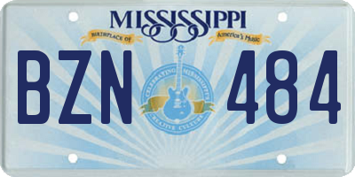 MS license plate BZN484