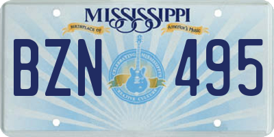 MS license plate BZN495