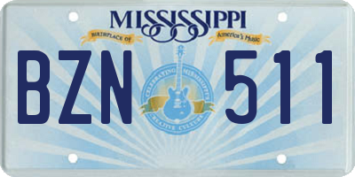MS license plate BZN511