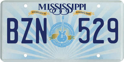 MS license plate BZN529