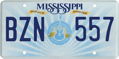 MS license plate BZN557