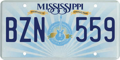 MS license plate BZN559