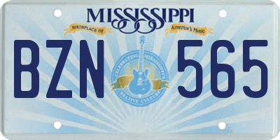 MS license plate BZN565