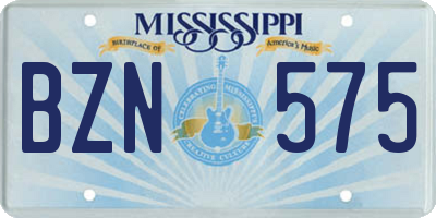 MS license plate BZN575