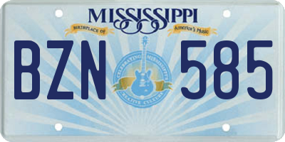 MS license plate BZN585