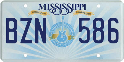 MS license plate BZN586