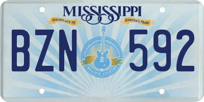 MS license plate BZN592