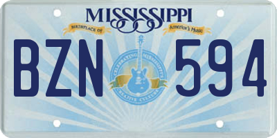 MS license plate BZN594