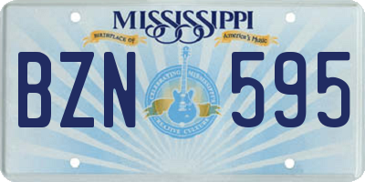 MS license plate BZN595