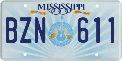 MS license plate BZN611