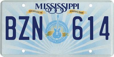 MS license plate BZN614