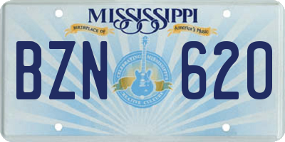 MS license plate BZN620