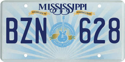 MS license plate BZN628