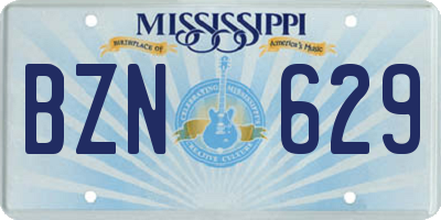 MS license plate BZN629