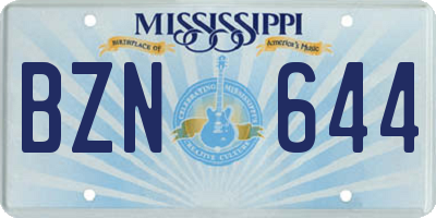 MS license plate BZN644