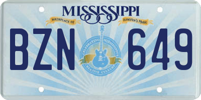 MS license plate BZN649