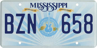 MS license plate BZN658
