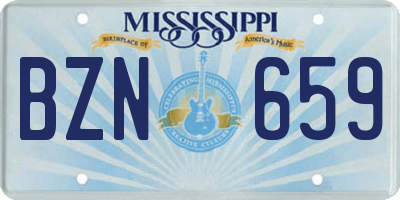 MS license plate BZN659