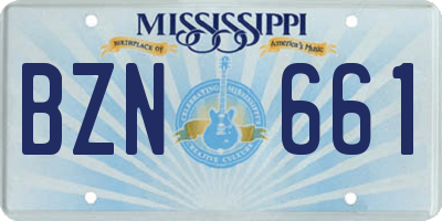 MS license plate BZN661
