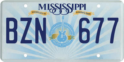 MS license plate BZN677