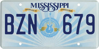 MS license plate BZN679
